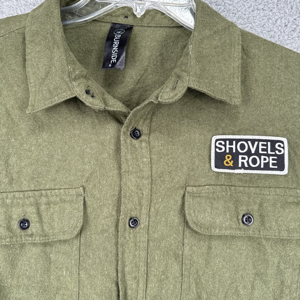 Shovels & Rope Flannel Shirt Adult Large Green Band Tour Chamois Burnside